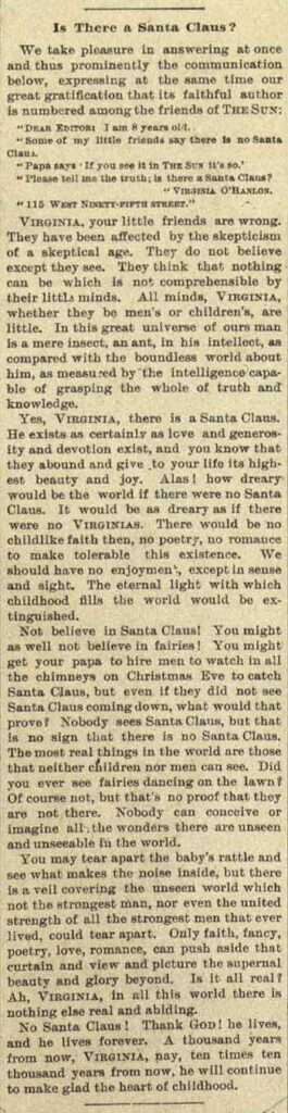 Yes,Virginia,ThereIsASantaClausClipping